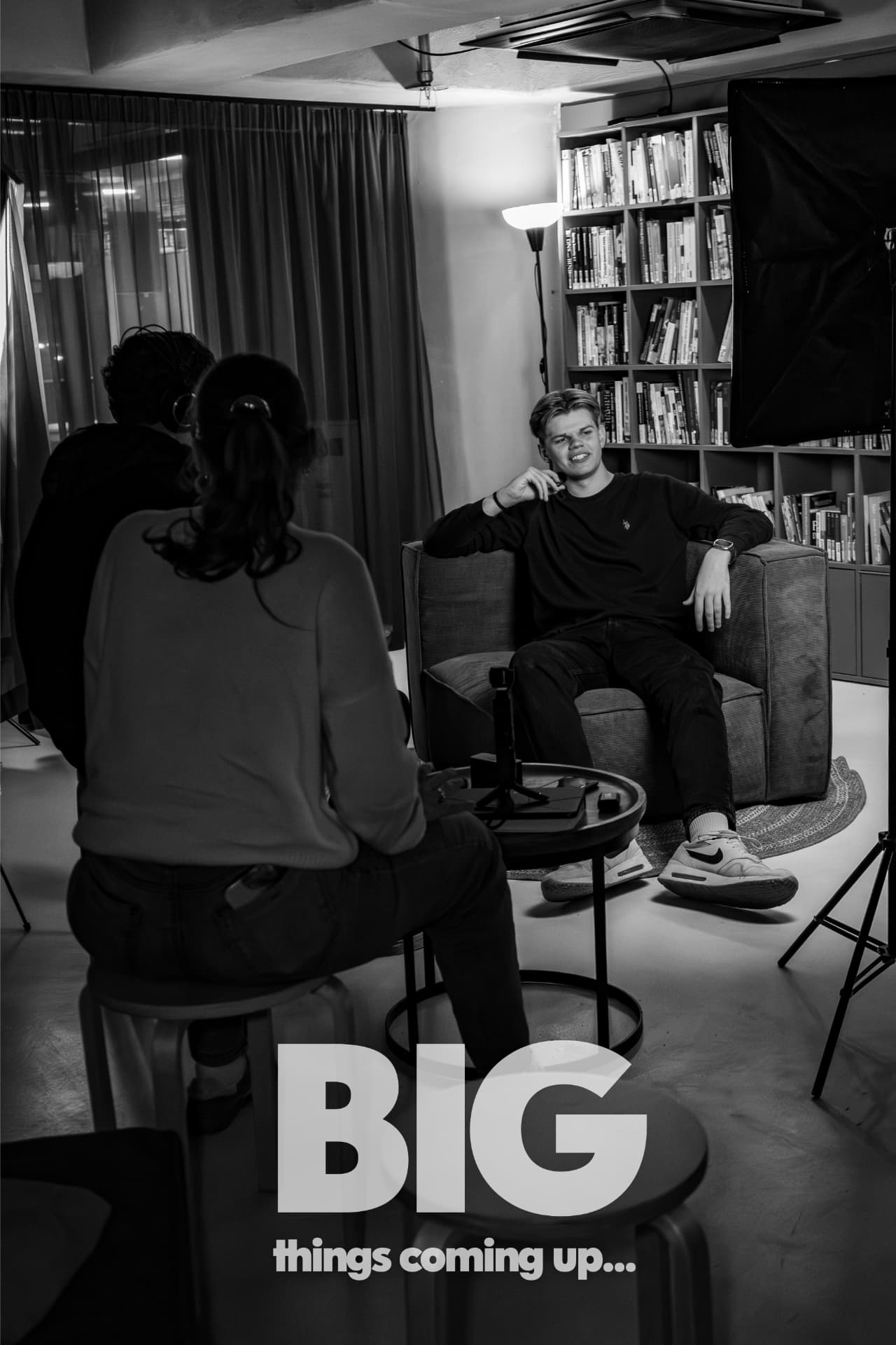Sandro during an interview shoot in a Berlin studio